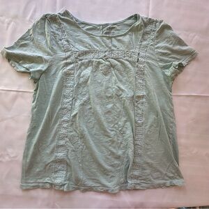 Lane Bryant swing tee crochet detail short sleeve mint green shirt women’s 14/16